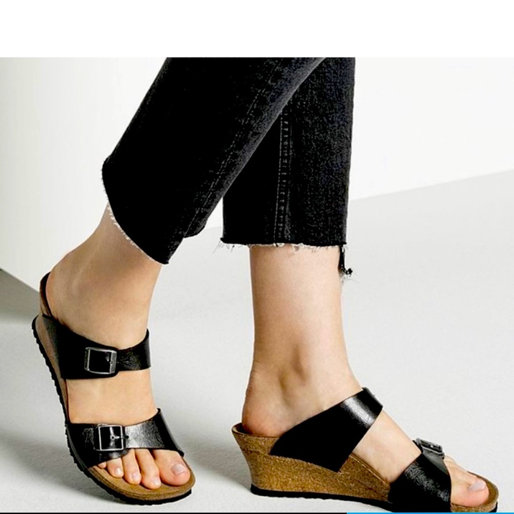 New w/o tags Birkenstock Papillio Dorothy Wedge (38 black)